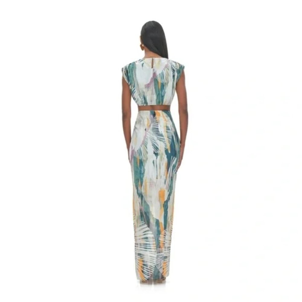 ANDREA IYAMAH HALIMA ABSTRACT BARK CROPPED TOP NWT, Size L - Picture 5 of 17